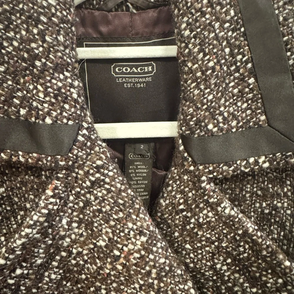Coach Women's Textured Brown Coat/blazer